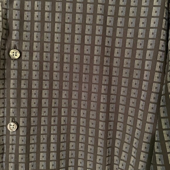 SYNRGY Men’s 4XL Big & Tall Dress Shirt - 100% Cotton - Geometric Micro-Print - Picture 5 of 9